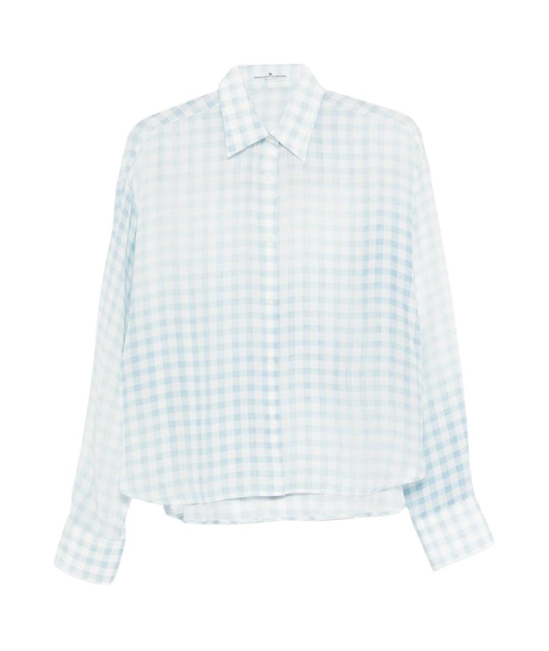 ERMANNO SCERVINO Голубая шелковая рубашка, фото 1