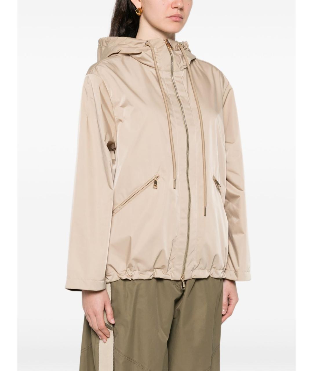 MONCLER Бежевая полиэстеровая куртка, фото 5