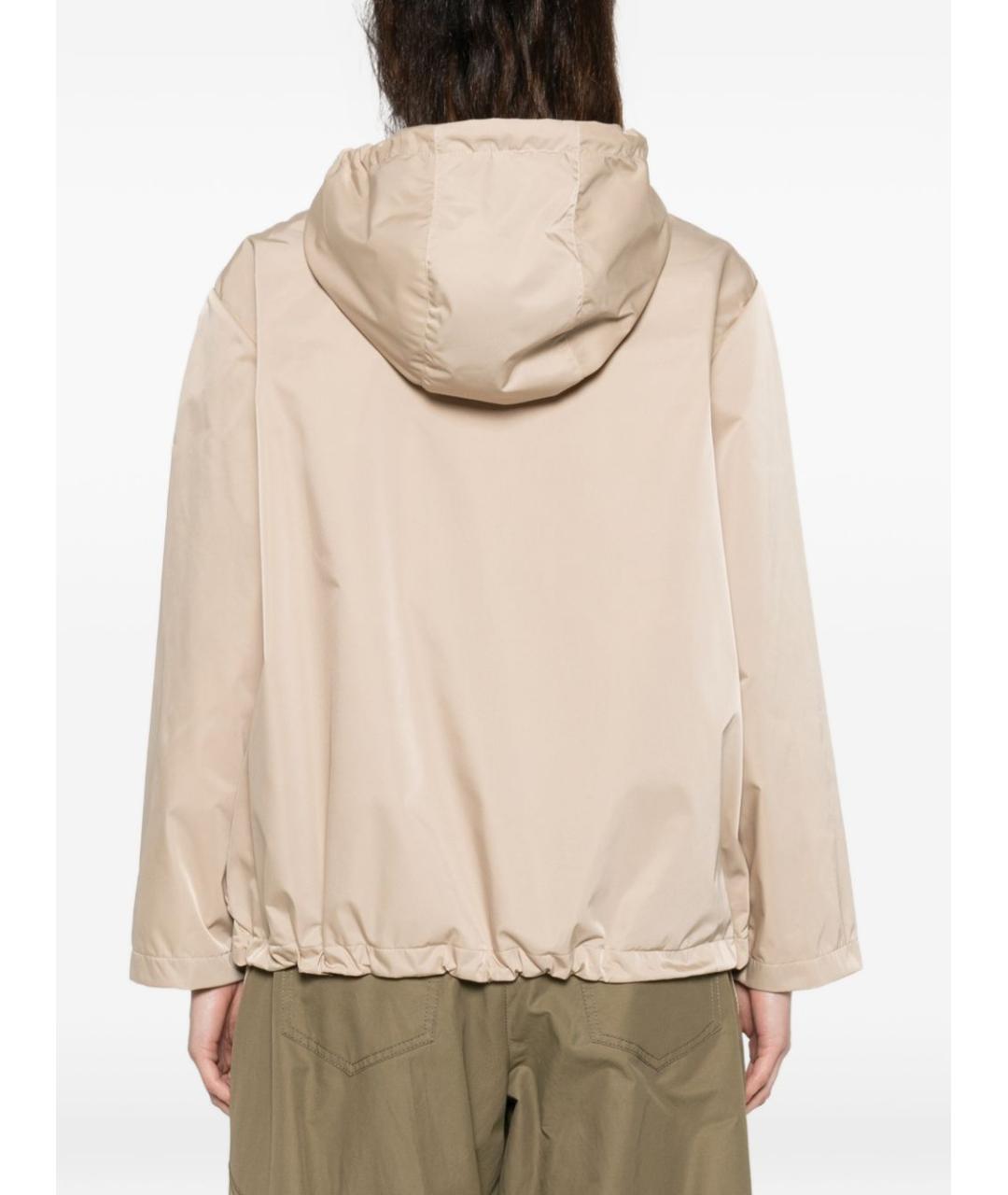 MONCLER Бежевая полиэстеровая куртка, фото 3