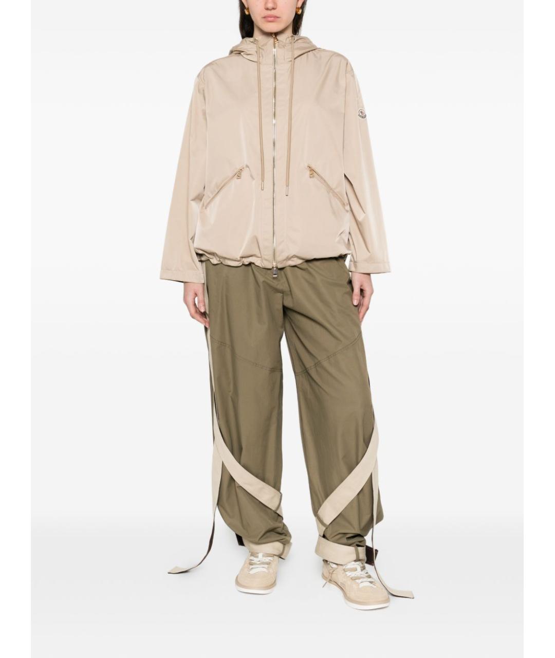 MONCLER Бежевая полиэстеровая куртка, фото 2