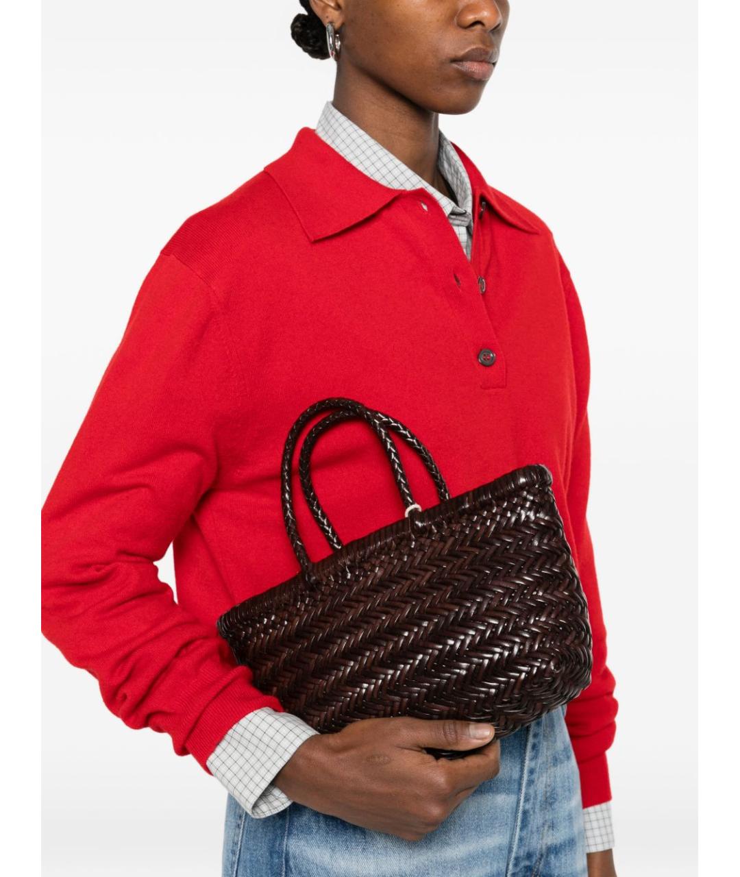 Dragon Diffusion Коричневая кожаная сумка тоут, фото 3