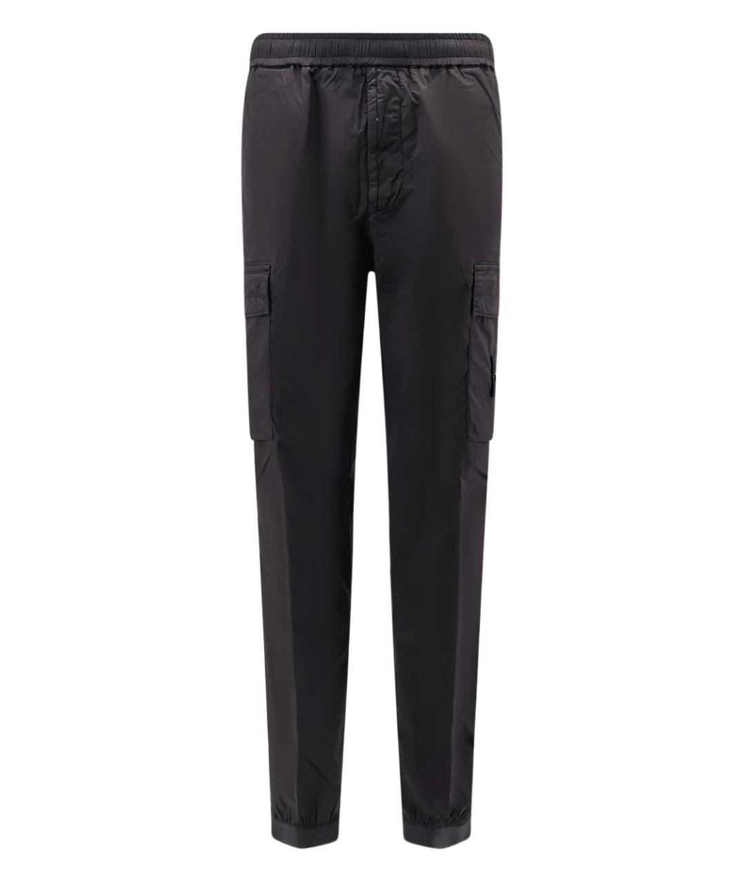 STONE ISLAND Черные хлопковые повседневные брюки, фото 1