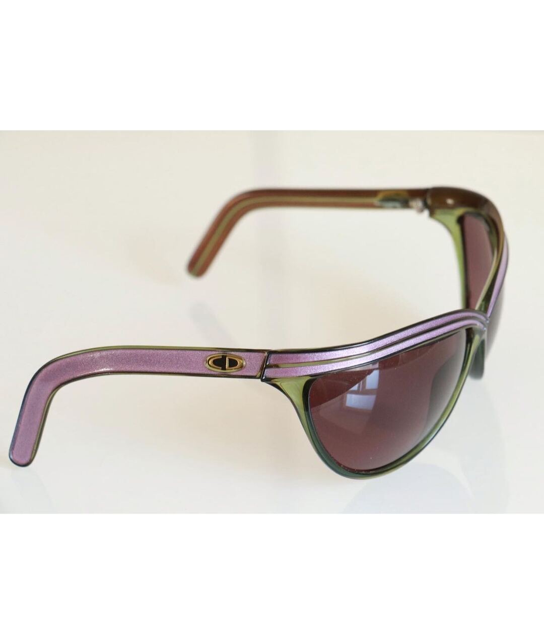 CHRISTIAN DIOR VINTAGE Фиолетовые пластиковые солнцезащитные очки, фото 3