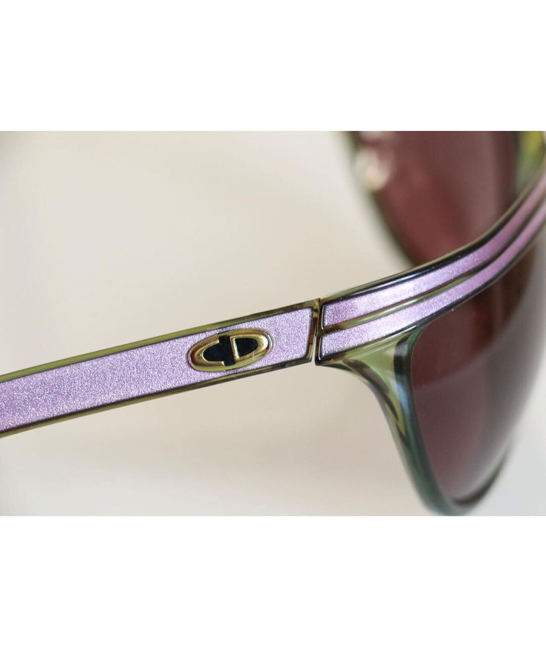CHRISTIAN DIOR VINTAGE Фиолетовые пластиковые солнцезащитные очки, фото 5