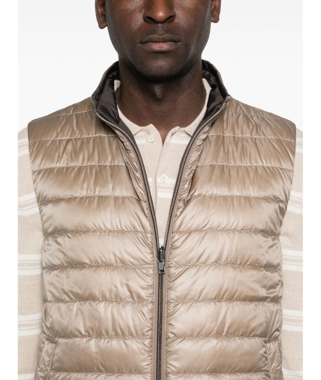 HERNO Бежевый полиамидовый жилет, фото 2