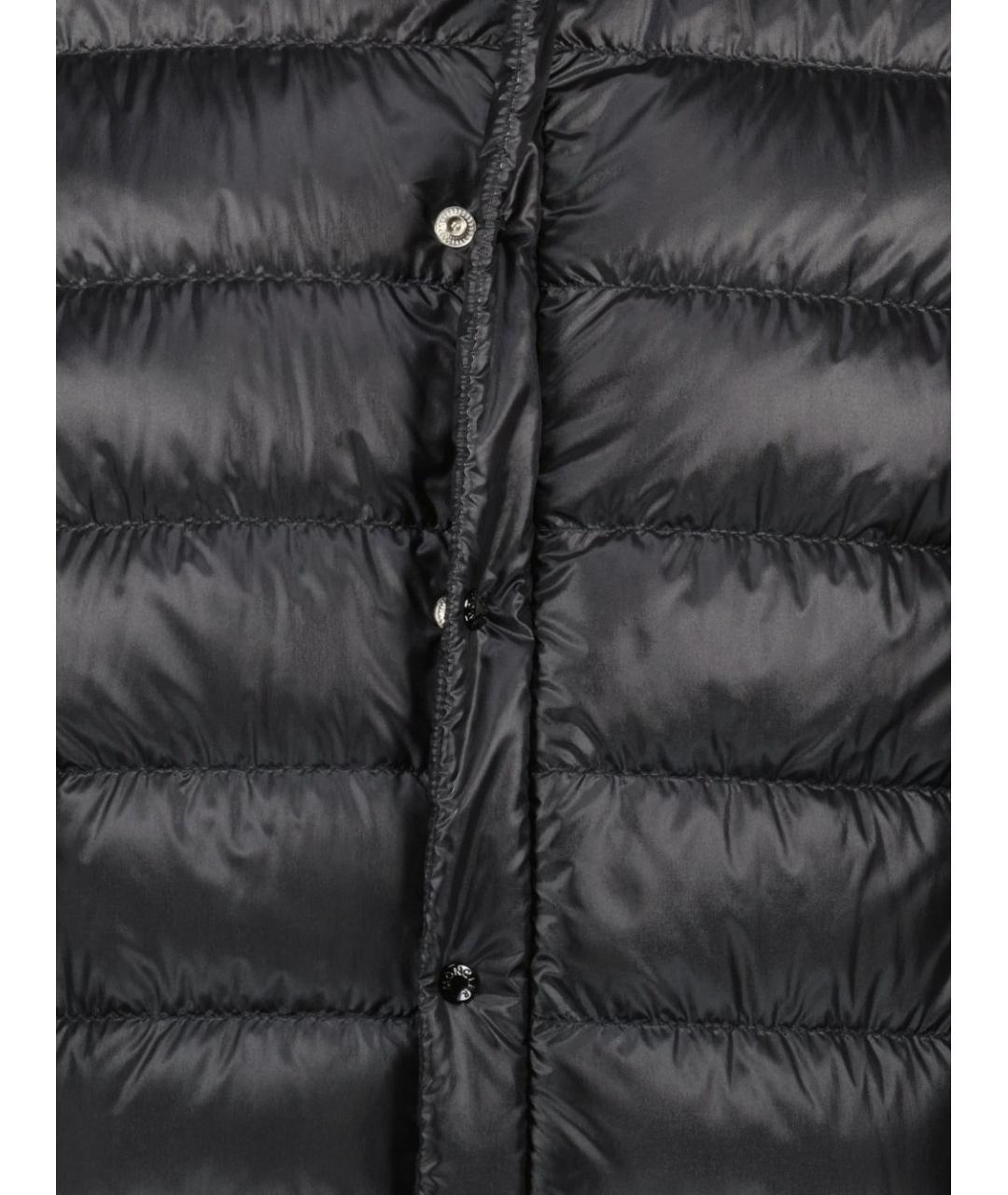 MONCLER Черный полиэстеровый пуховик, фото 2