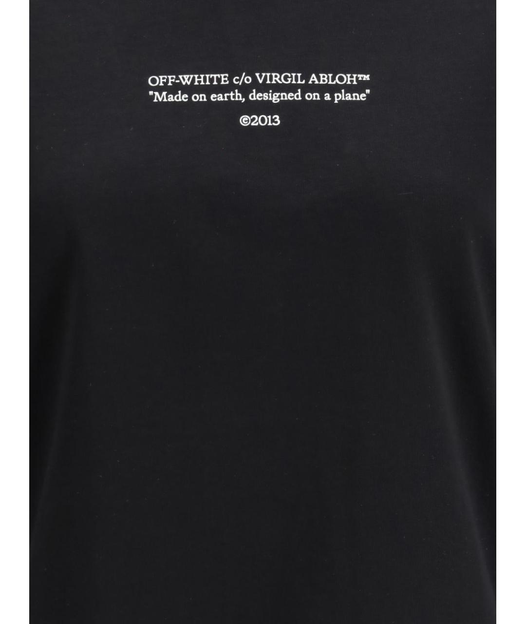 OFF-WHITE Черная хлопковая футболка, фото 3