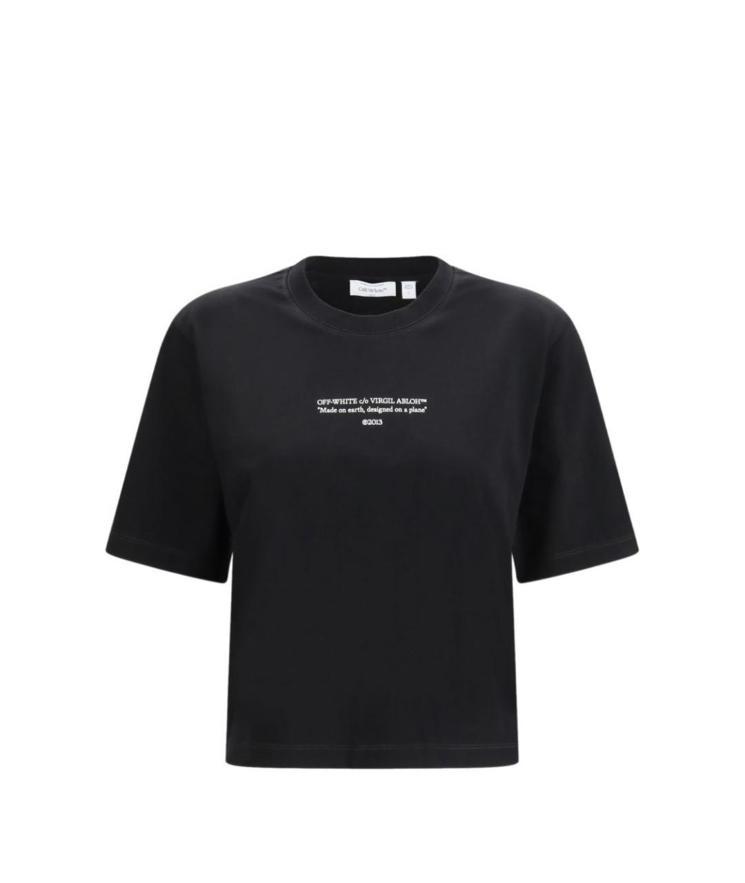 OFF-WHITE Черная хлопковая футболка, фото 1