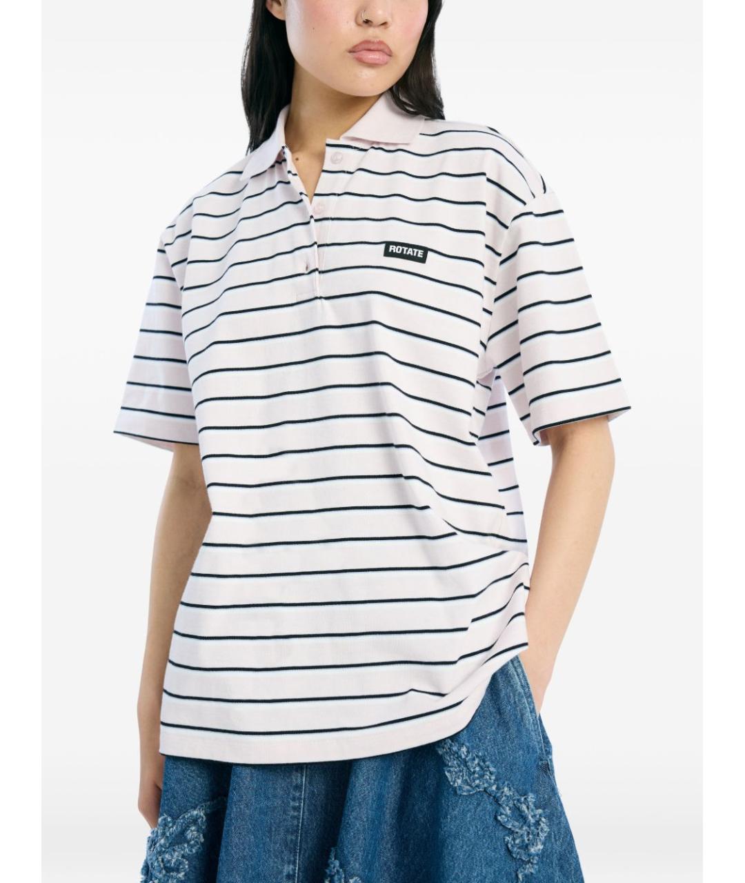 ROTATE Розовая хлопковая футболка, фото 3