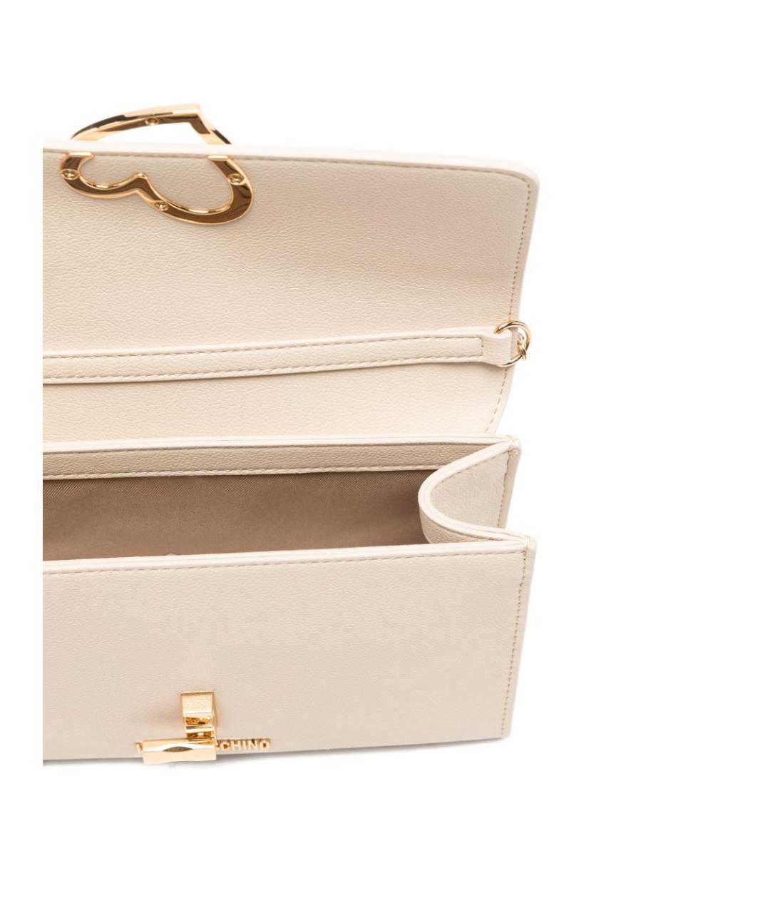 LOVE MOSCHINO Бежевая сумка через плечо из искусственной кожи, фото 5