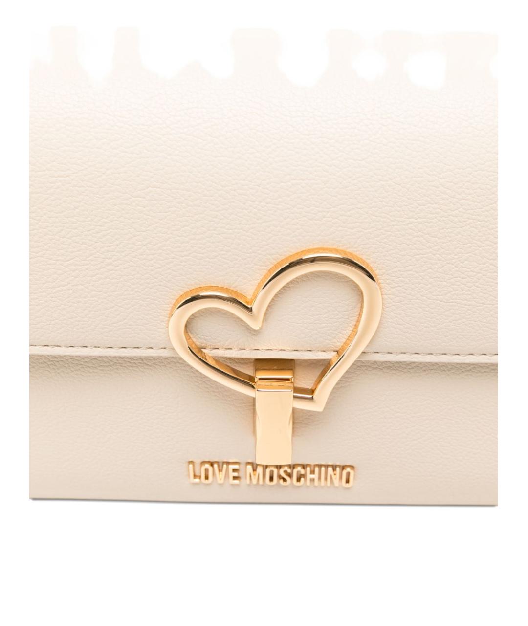 LOVE MOSCHINO Бежевая сумка через плечо из искусственной кожи, фото 4