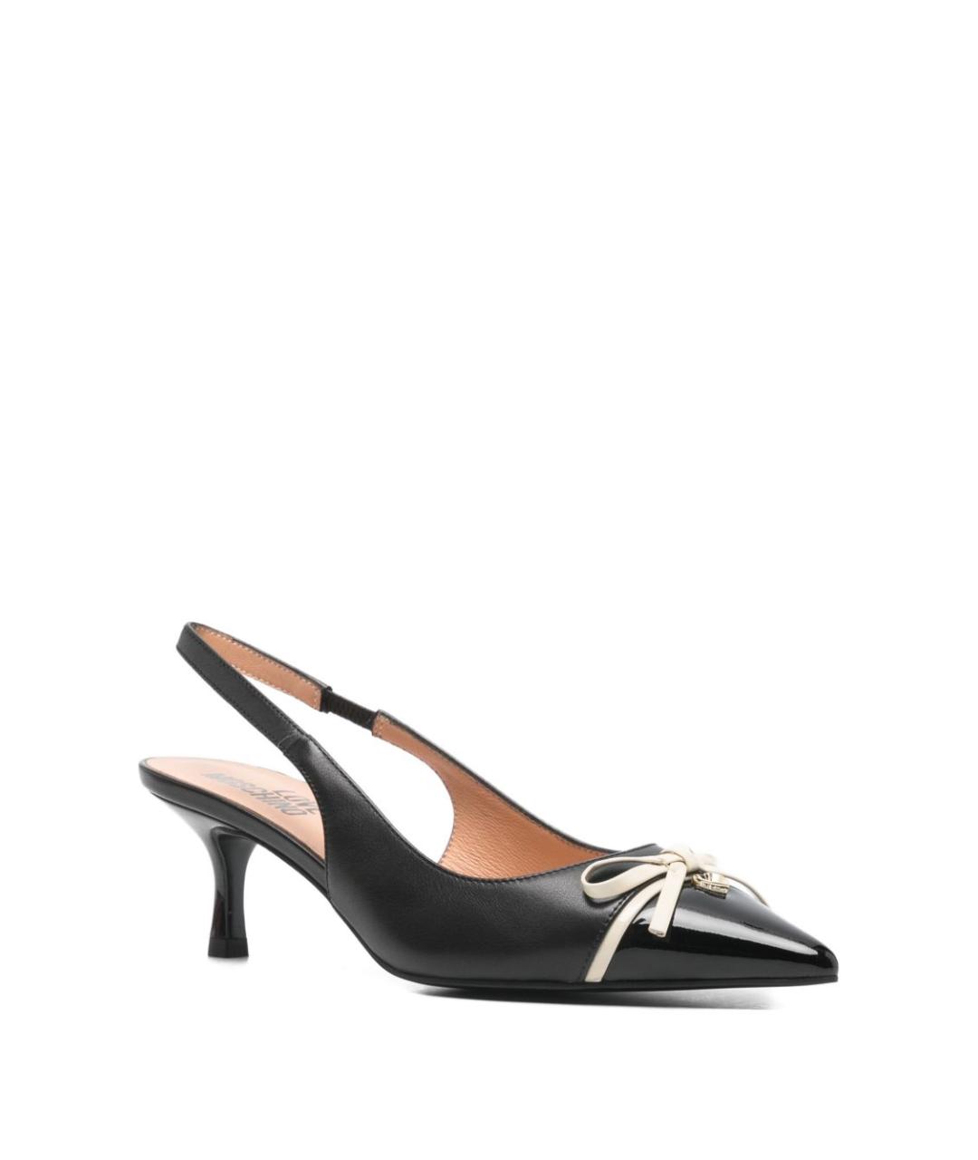 LOVE MOSCHINO Черные кожаные туфли, фото 4