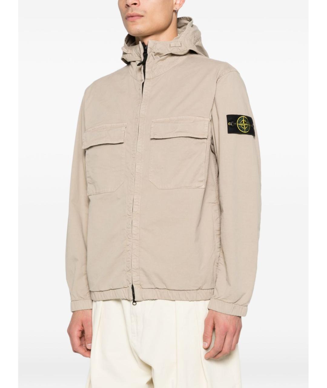 STONE ISLAND Бежевая хлопковая куртка, фото 5