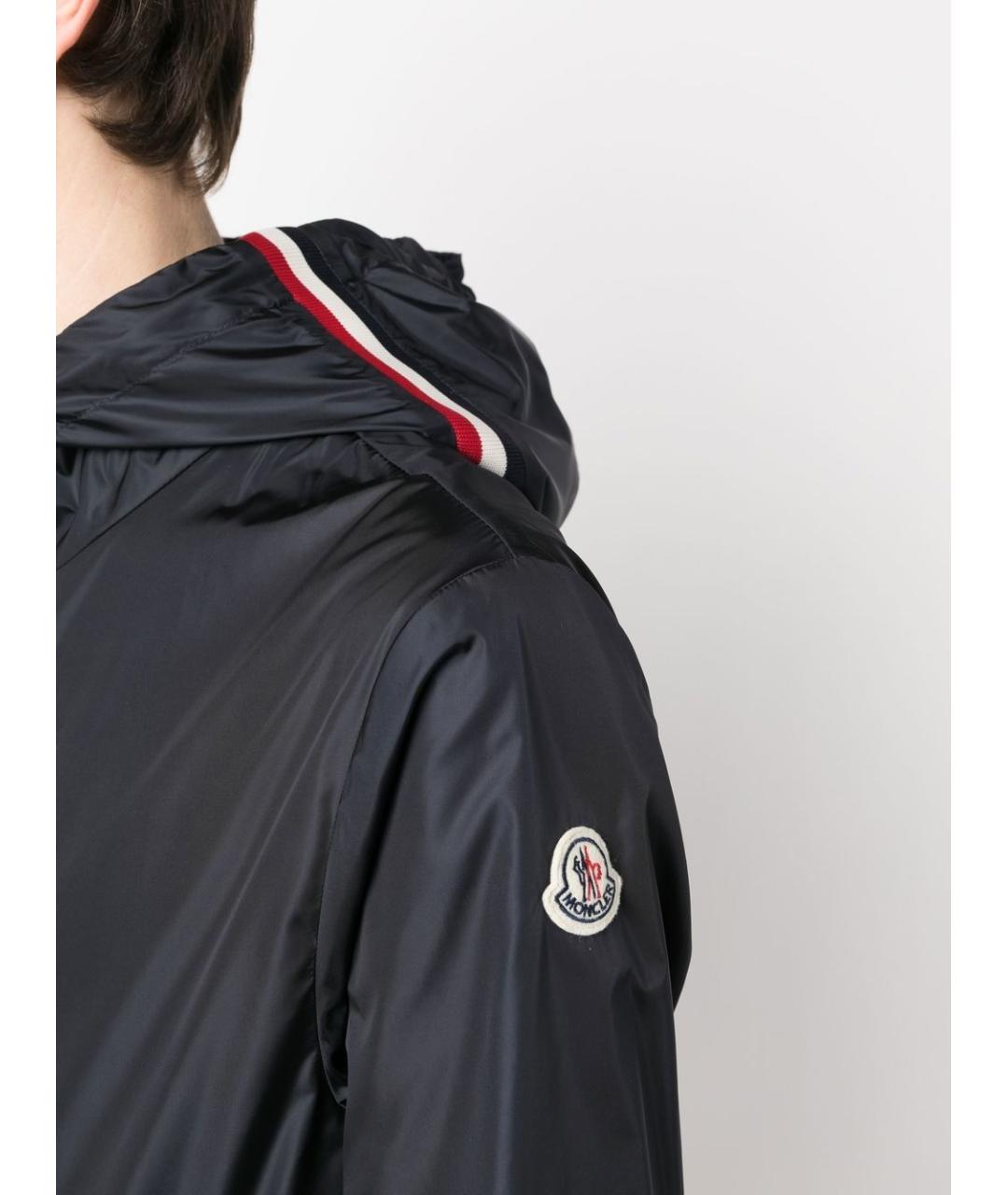 MONCLER Темно-синяя полиамидовая куртка, фото 4