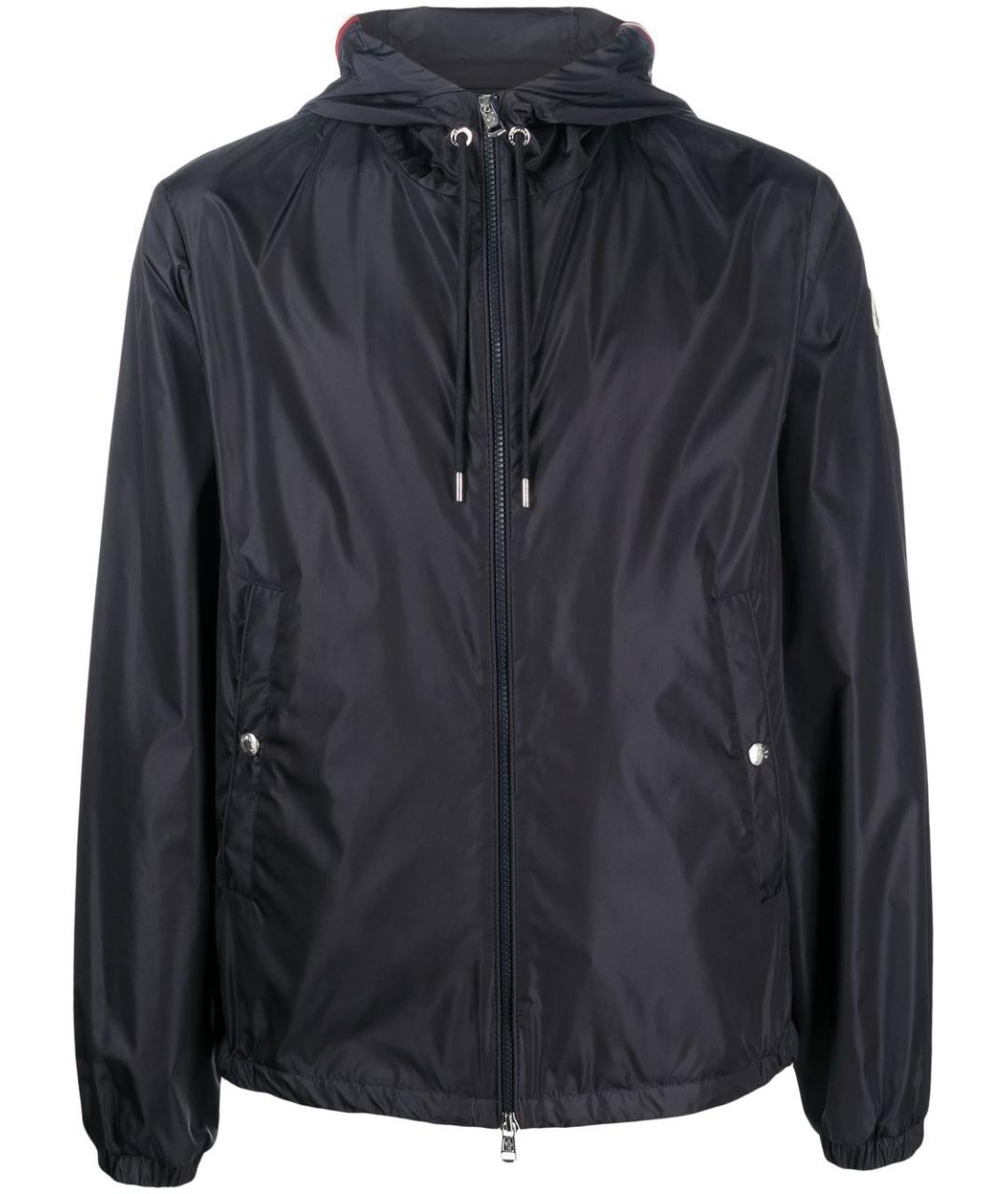 MONCLER Темно-синяя полиамидовая куртка, фото 1