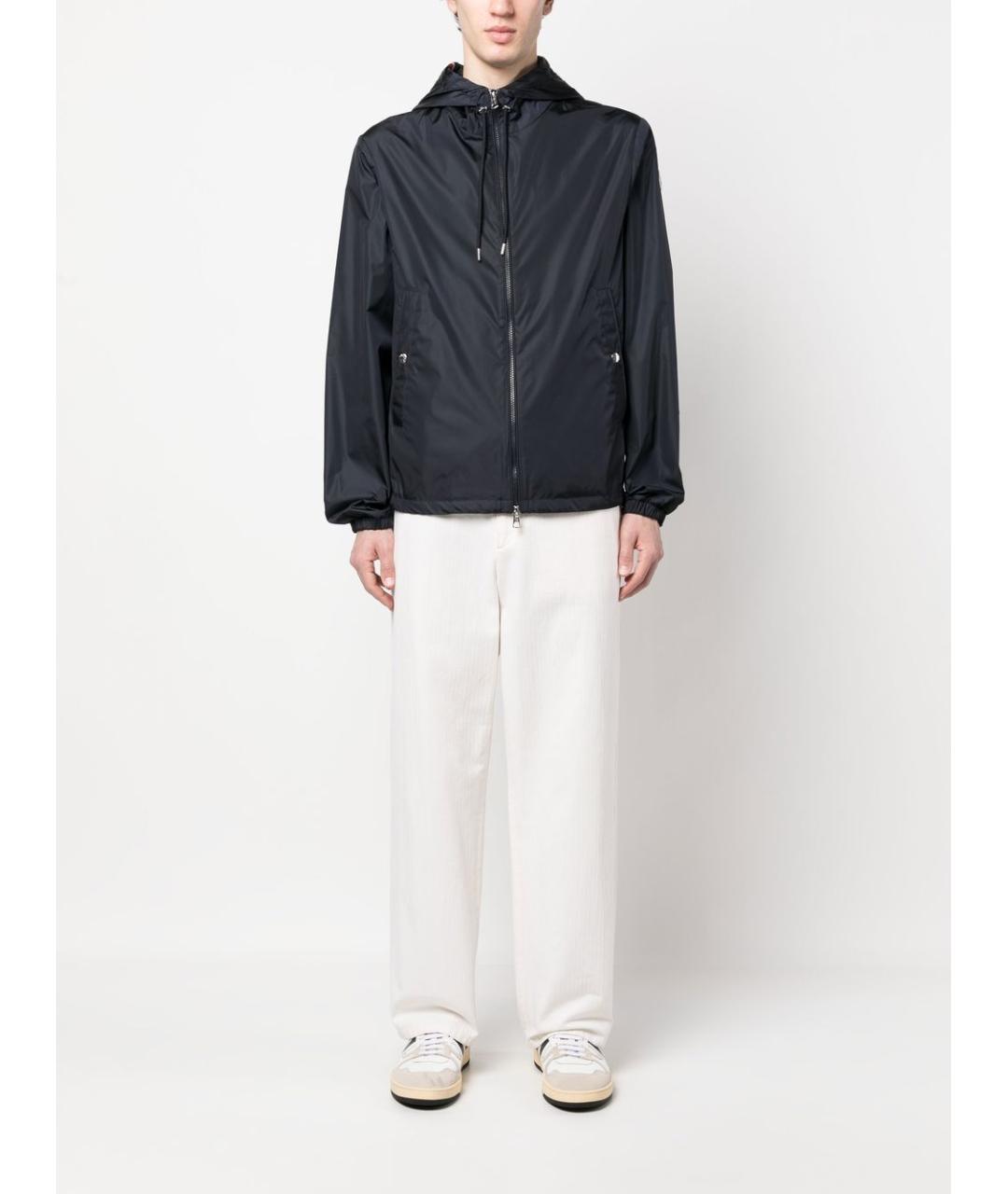 MONCLER Темно-синяя полиамидовая куртка, фото 2