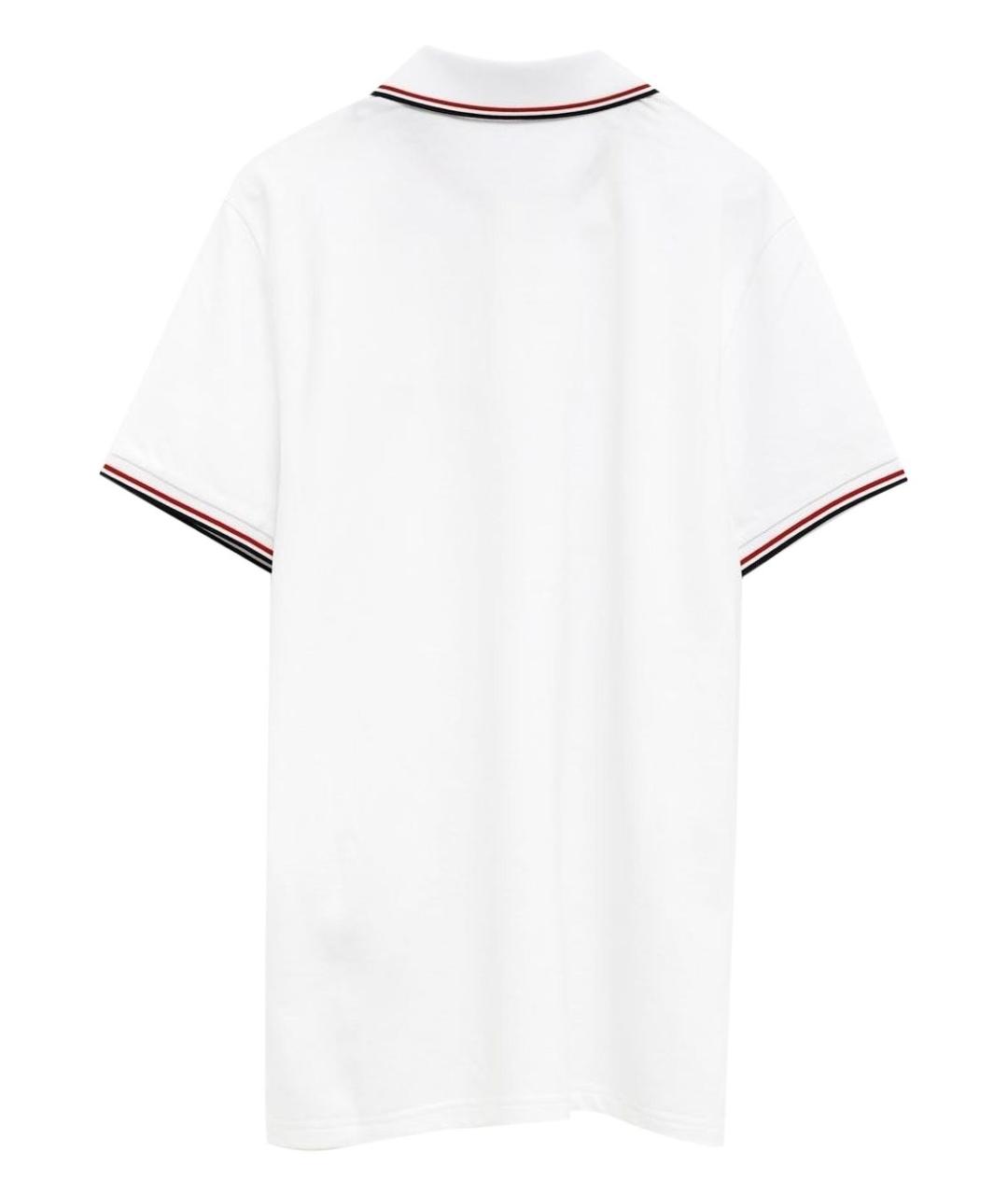 MONCLER Белое хлопковое поло с коротким рукавом, фото 3