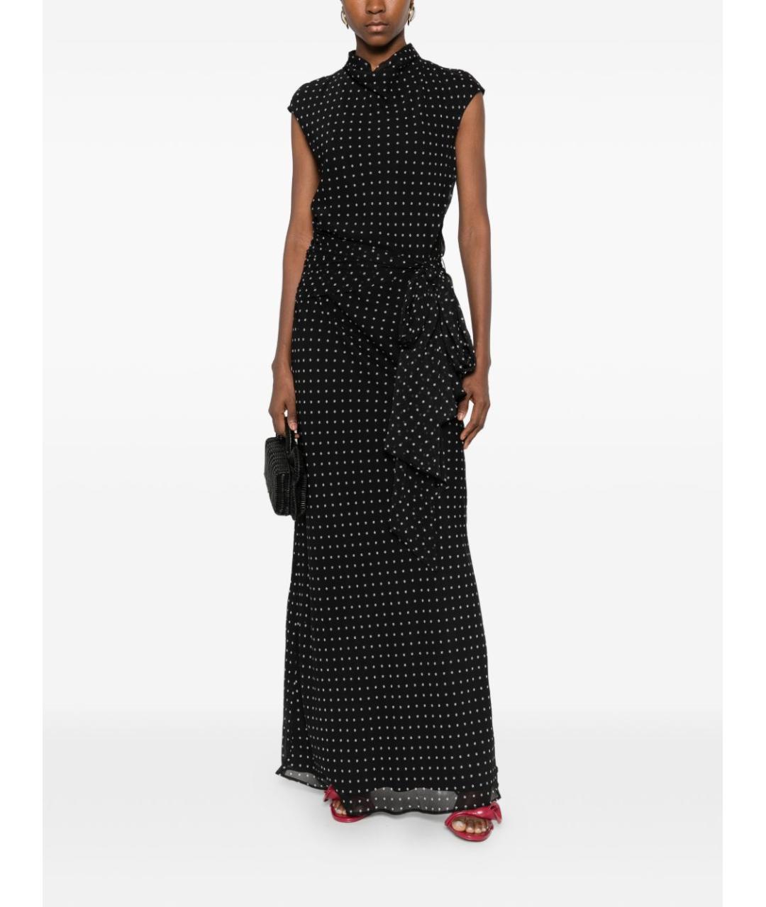 ROTATE Черное полиэстеровое вечернее платье, фото 2