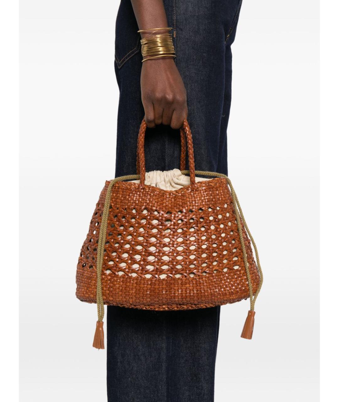 Dragon Diffusion Коричневая кожаная сумка тоут, фото 2