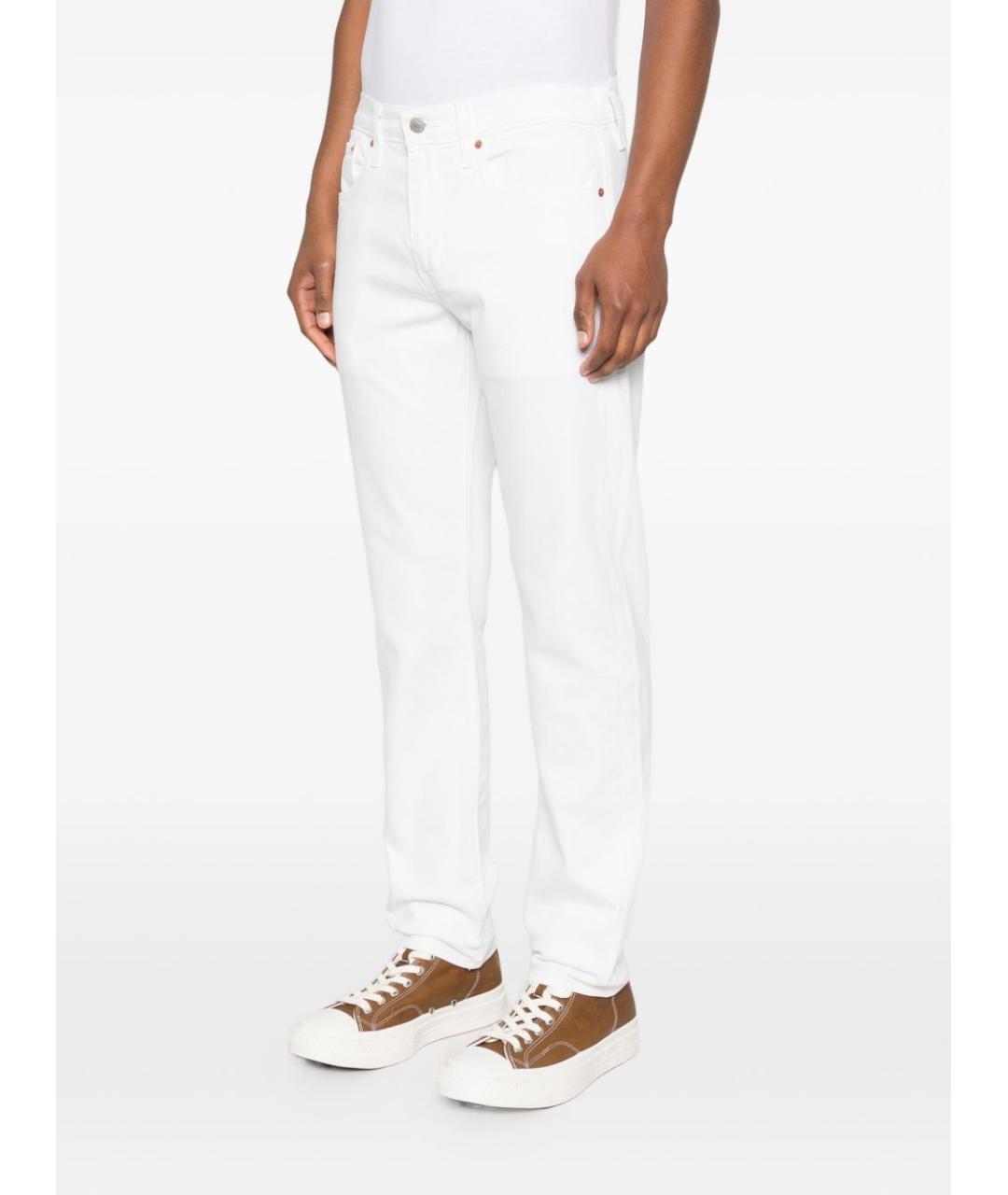 LEVI'S Белые хлопковые прямые джинсы, фото 2