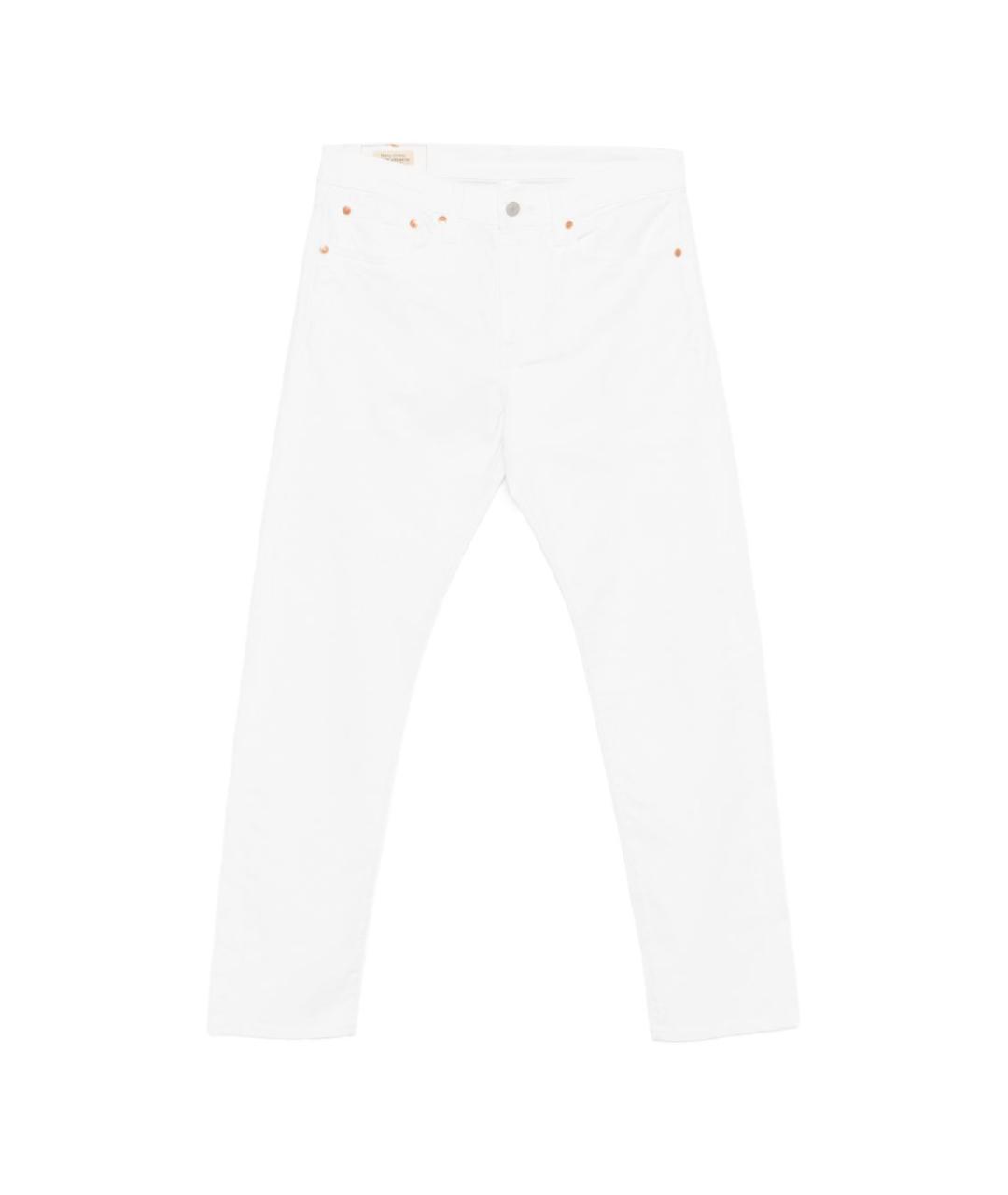 LEVI'S Белые хлопковые прямые джинсы, фото 5