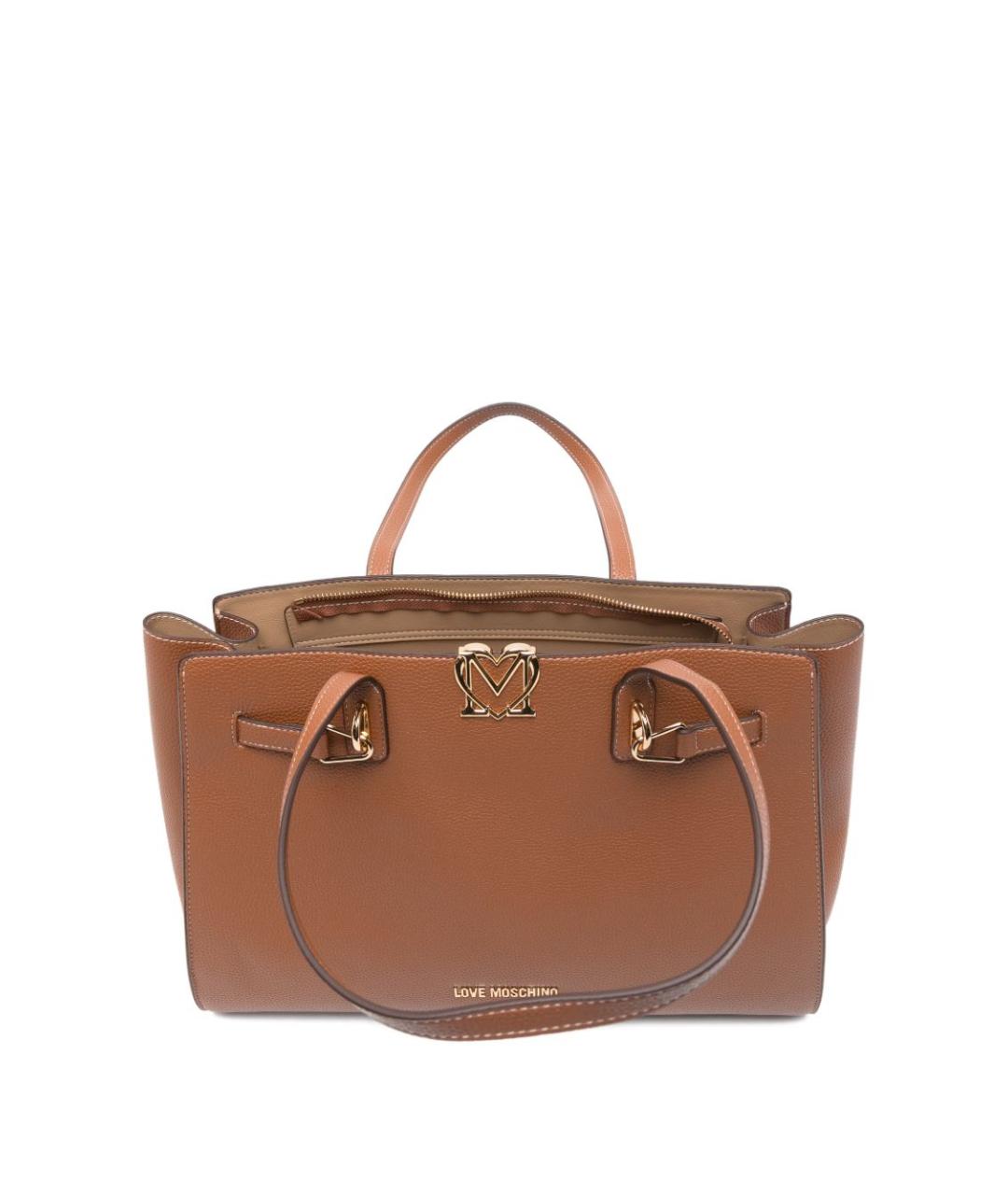 LOVE MOSCHINO Коричневая сумка тоут из искусственной кожи, фото 4