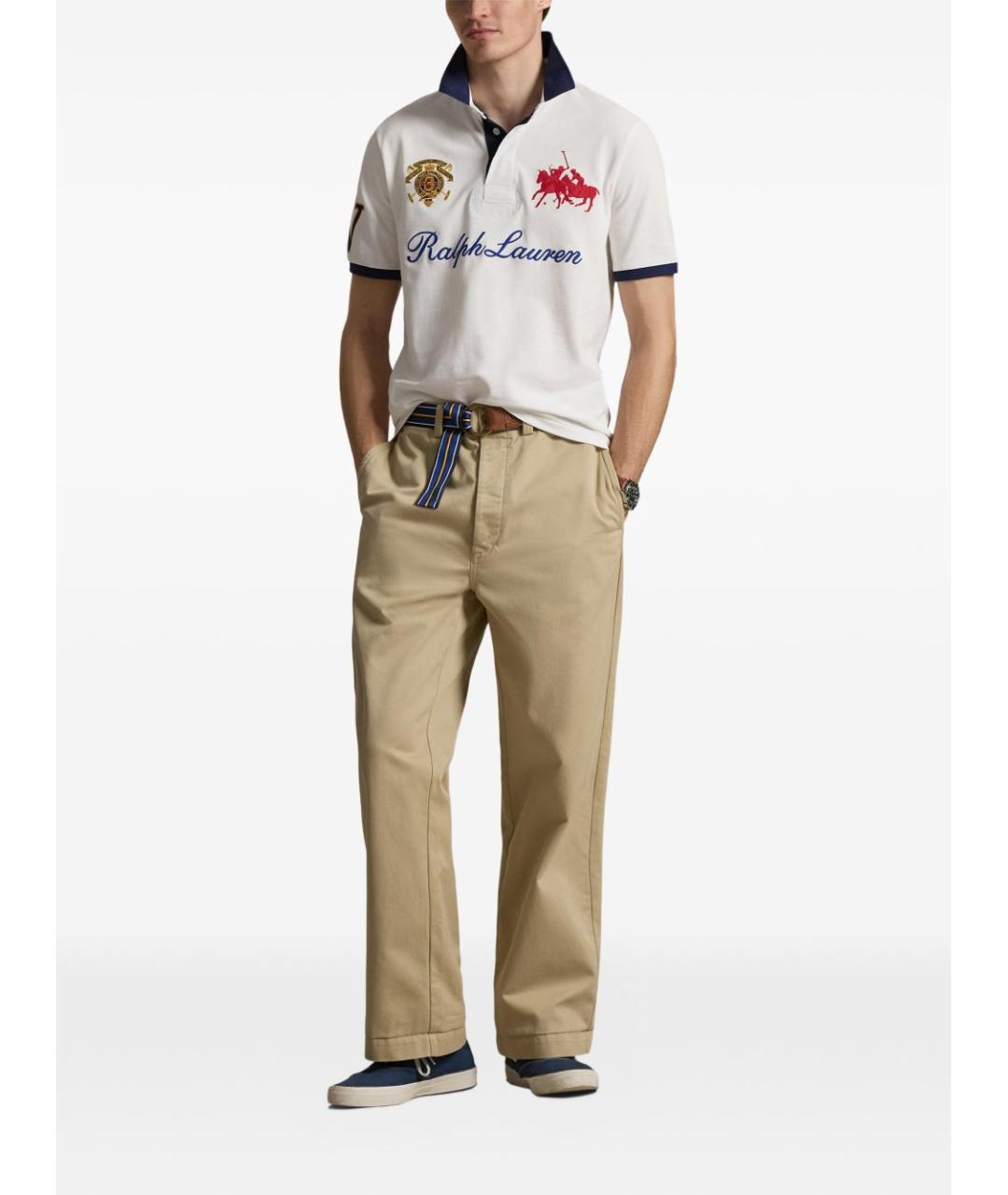 POLO RALPH LAUREN Белое хлопковое поло с коротким рукавом, фото 3