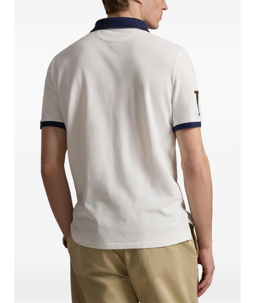 POLO RALPH LAUREN Белое хлопковое поло с коротким рукавом, фото 2