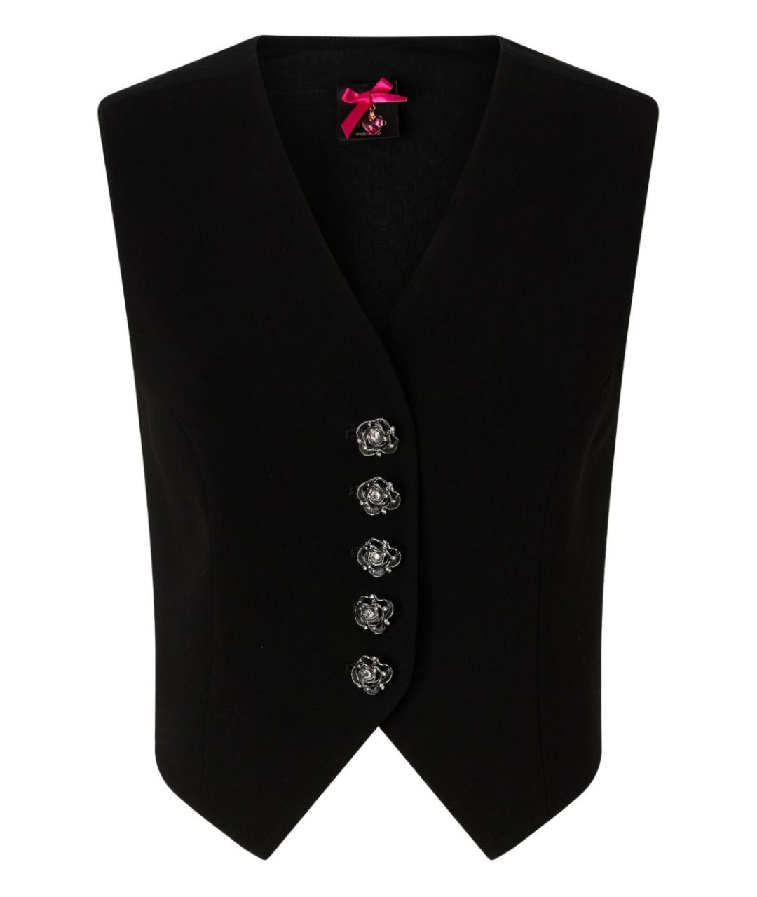 PINKO Черный вискозный жилет, фото 1