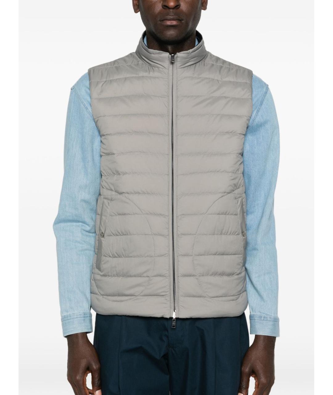 HERNO Темно-синий полиамидовый жилет, фото 6