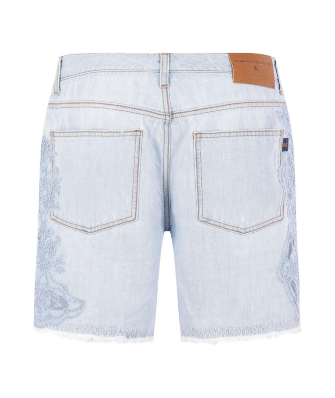 ERMANNO SCERVINO Синие хлопковые шорты, фото 2