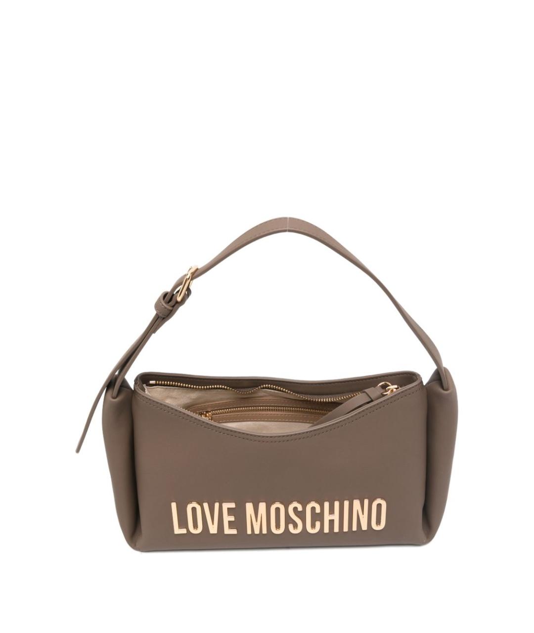 LOVE MOSCHINO Коричневая сумка с короткими ручками из искусственной кожи, фото 4