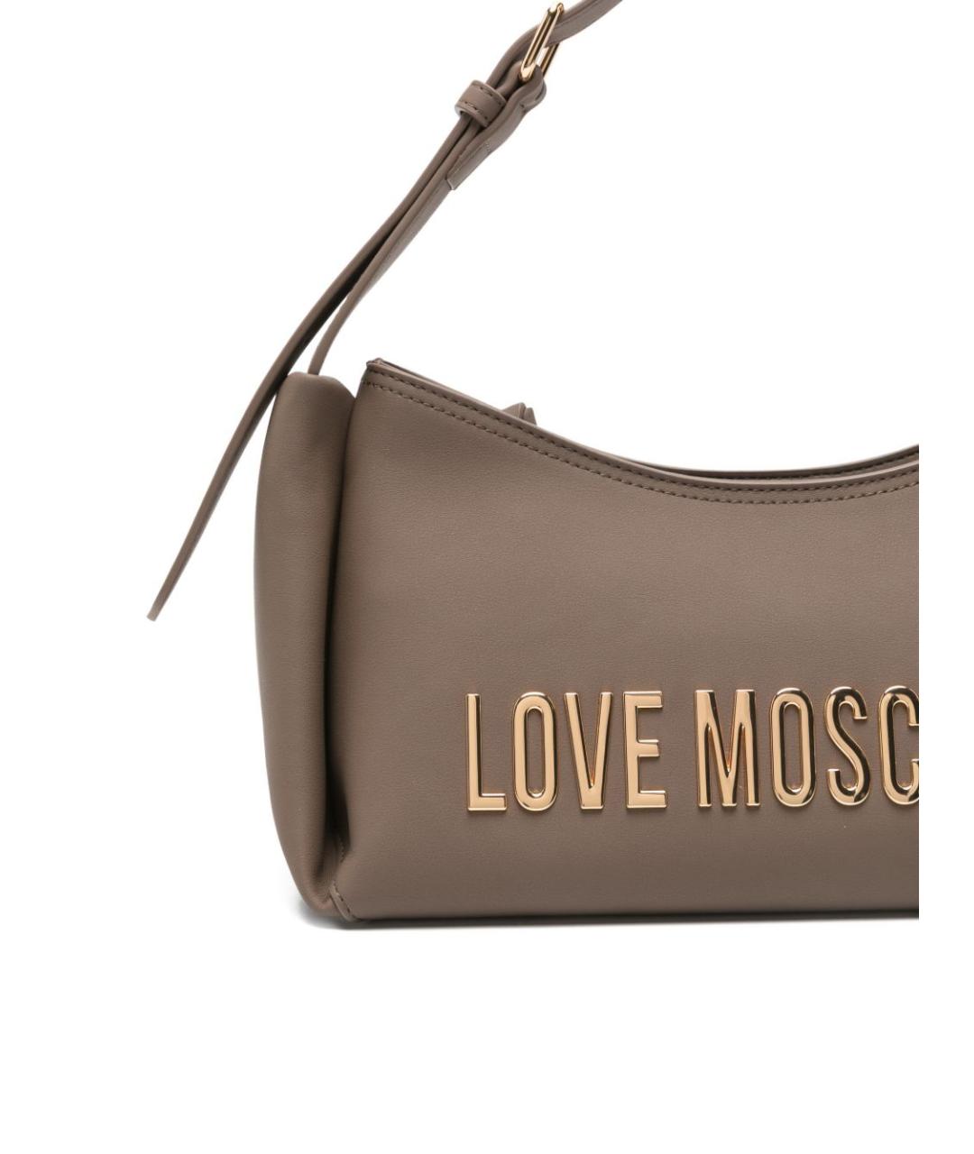 LOVE MOSCHINO Коричневая сумка с короткими ручками из искусственной кожи, фото 5