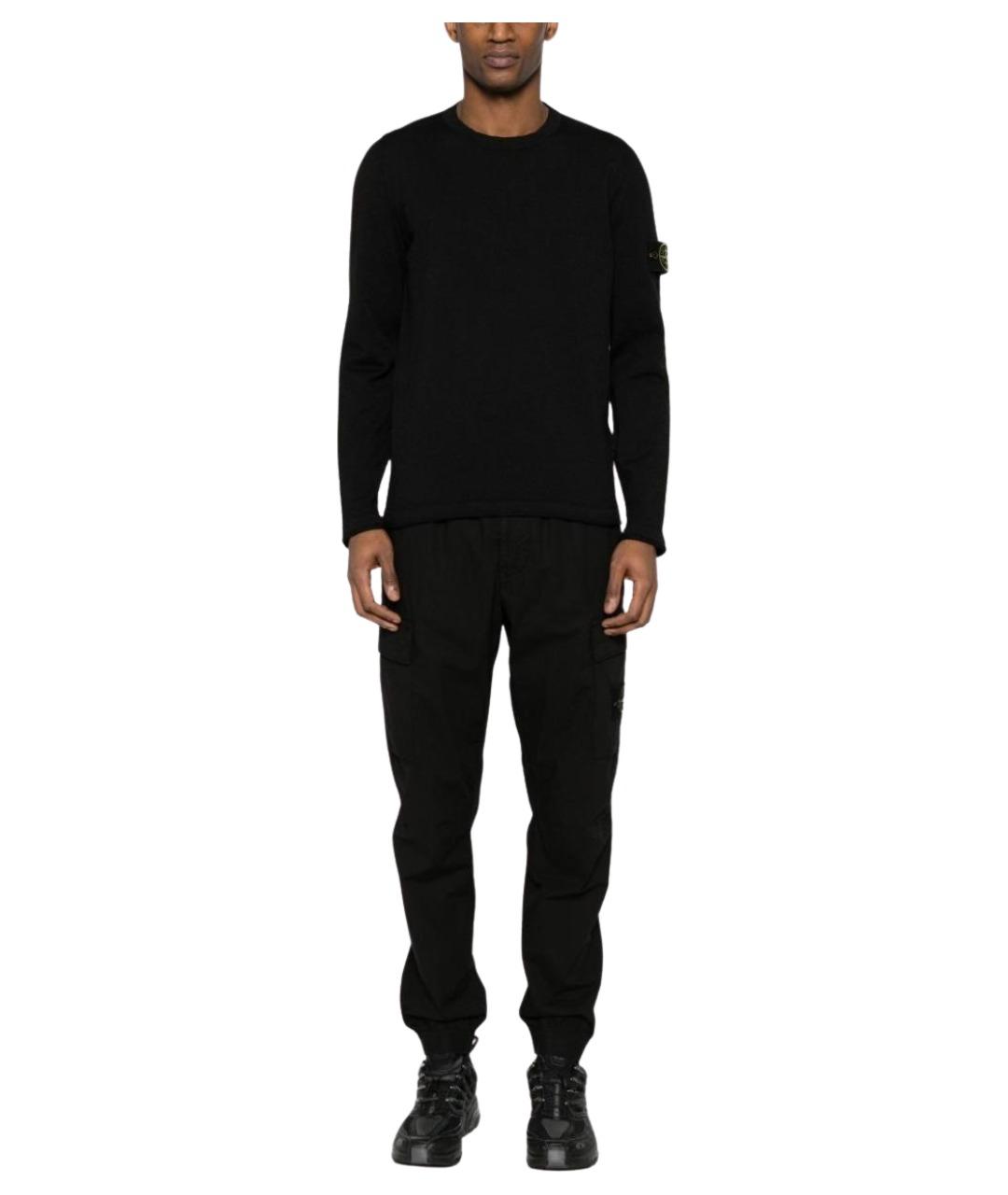 STONE ISLAND Черный хлопковый джемпер / свитер, фото 2