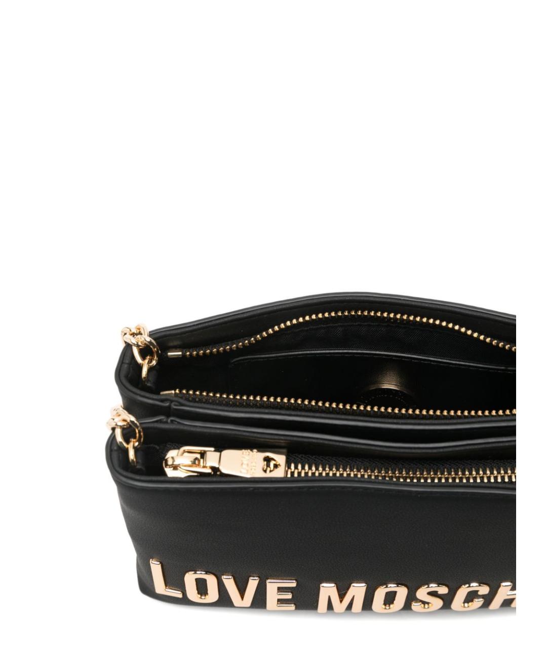 LOVE MOSCHINO Черная сумка через плечо из искусственной кожи, фото 3