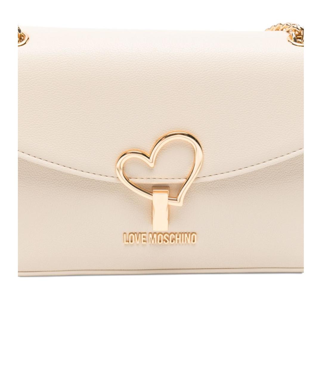 LOVE MOSCHINO Бежевая сумка через плечо из искусственной кожи, фото 3