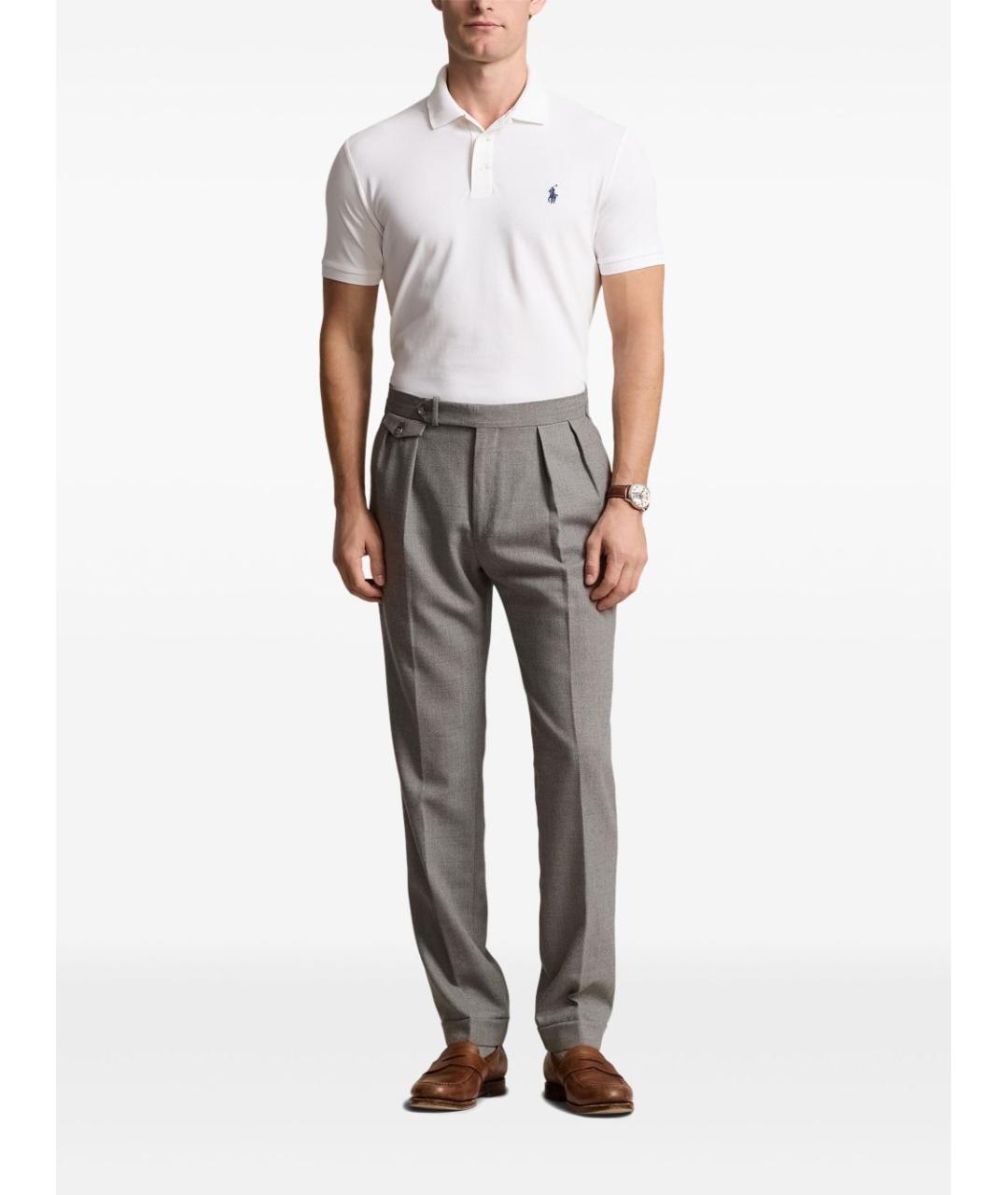 POLO RALPH LAUREN Белое хлопковое поло с коротким рукавом, фото 3