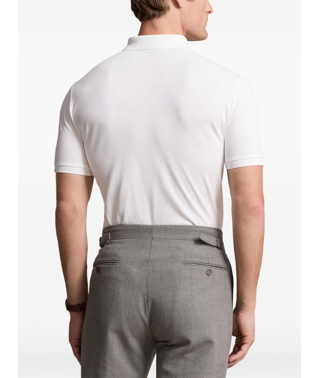 POLO RALPH LAUREN Белое хлопковое поло с коротким рукавом, фото 2