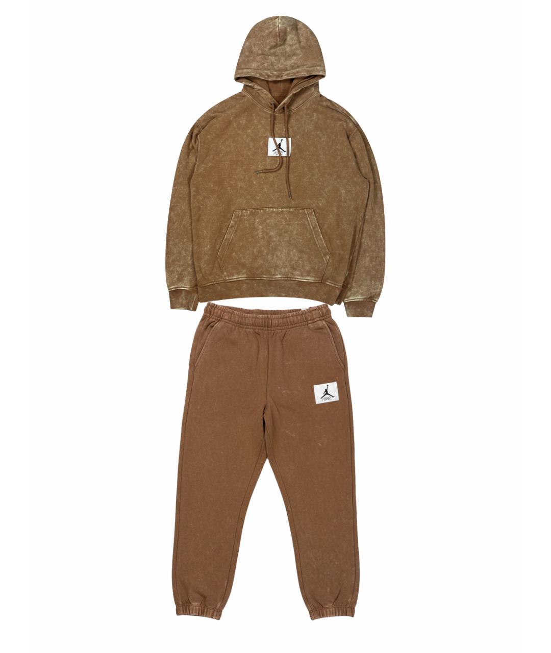 JORDAN Коричневый хлопковый спортивный костюм, фото 1