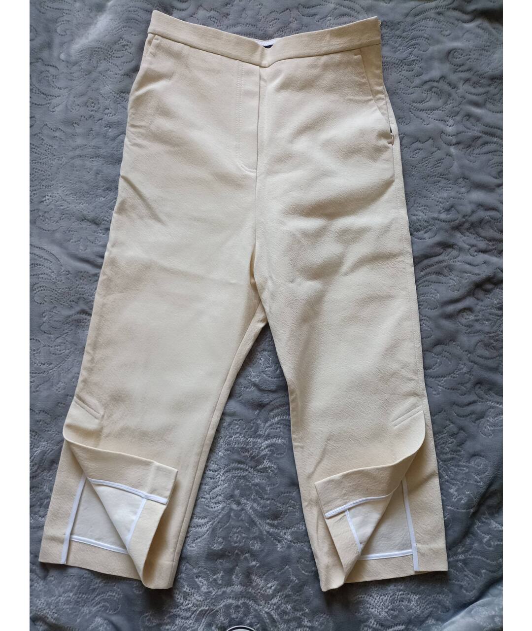 ELLERY Бежевые хлопковые прямые брюки, фото 3