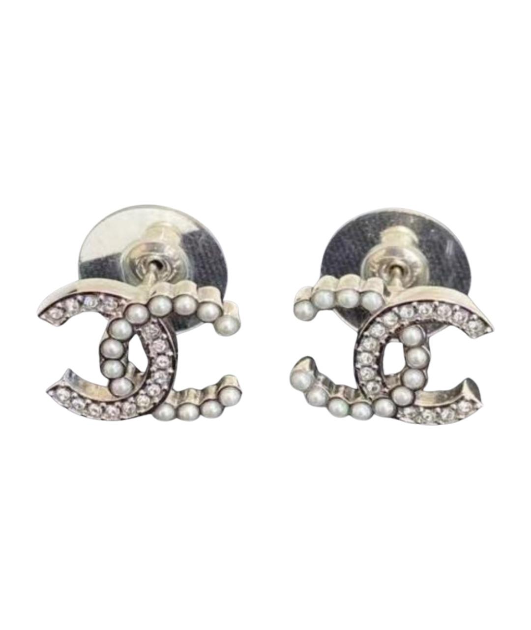 CHANEL Серебряные металлические серьги, фото 1