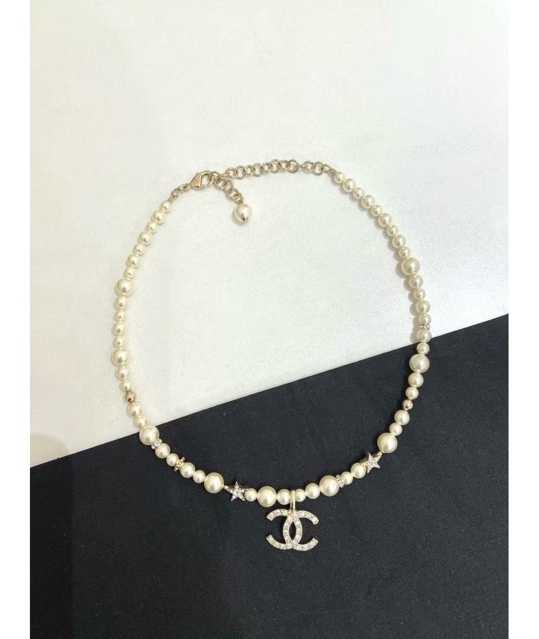 CHANEL Белое жемчужное колье, фото 3