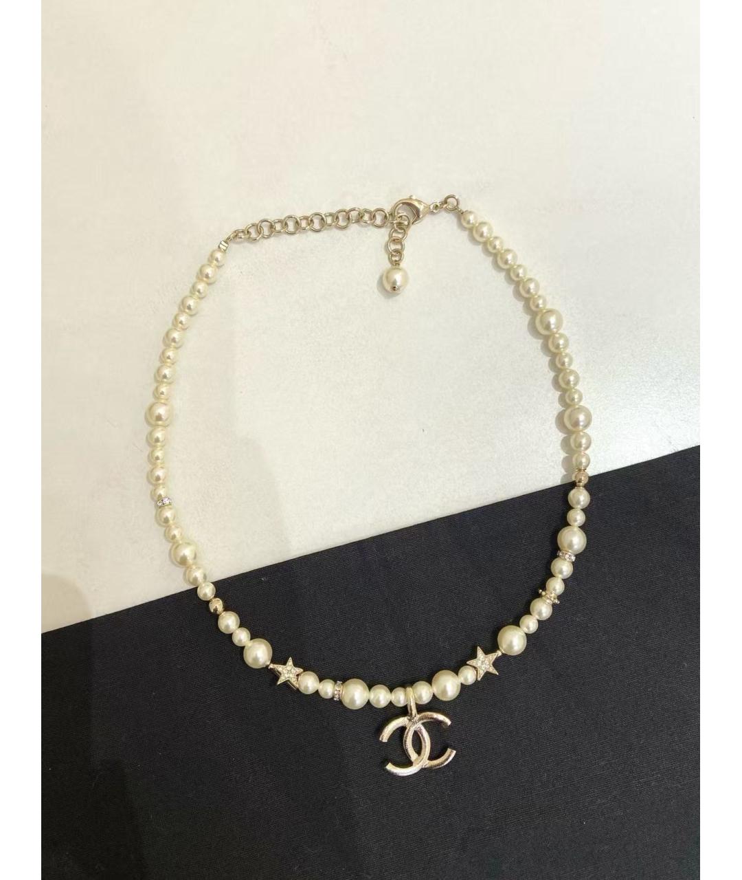 CHANEL Белое жемчужное колье, фото 4