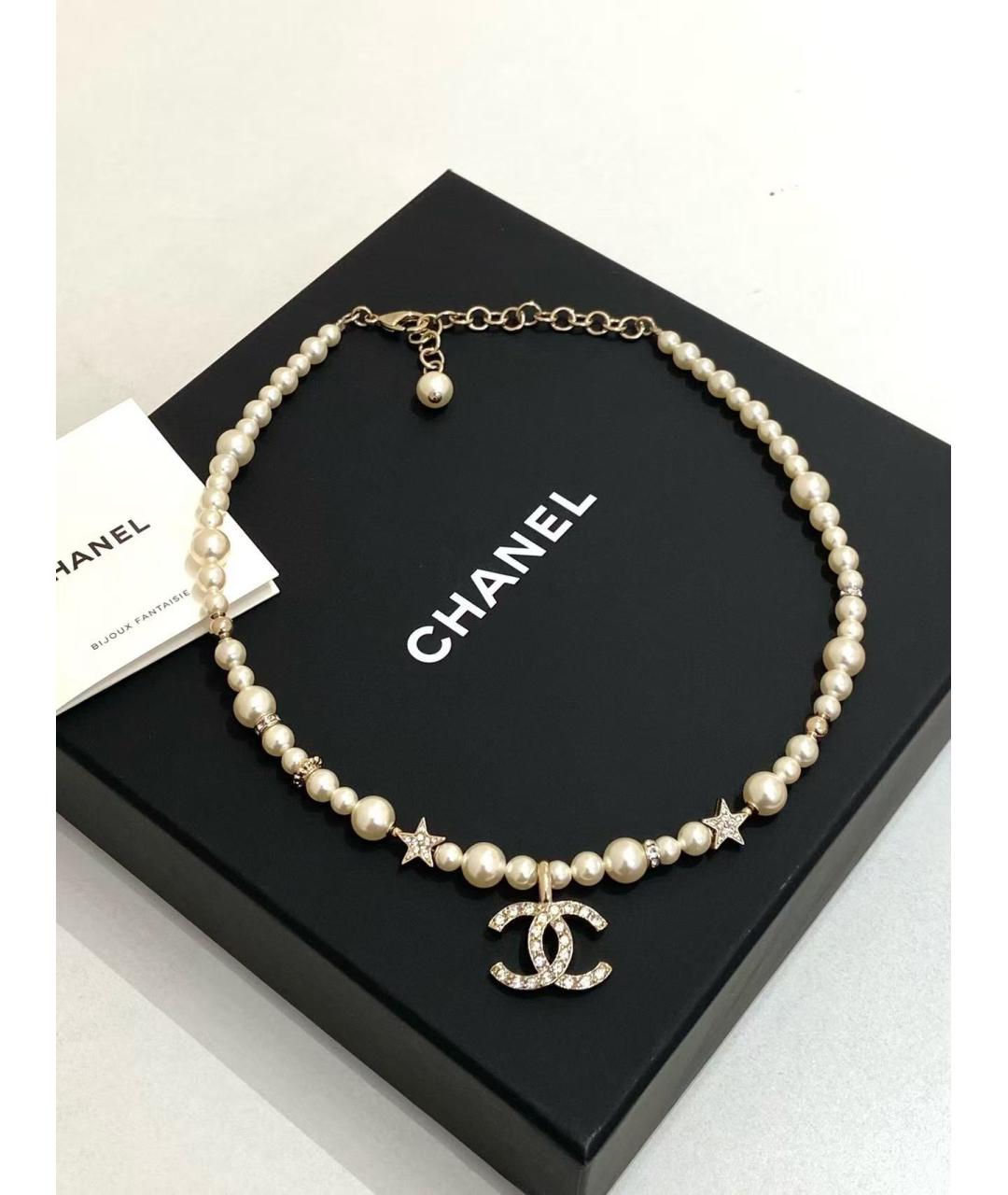 CHANEL Белое жемчужное колье, фото 2