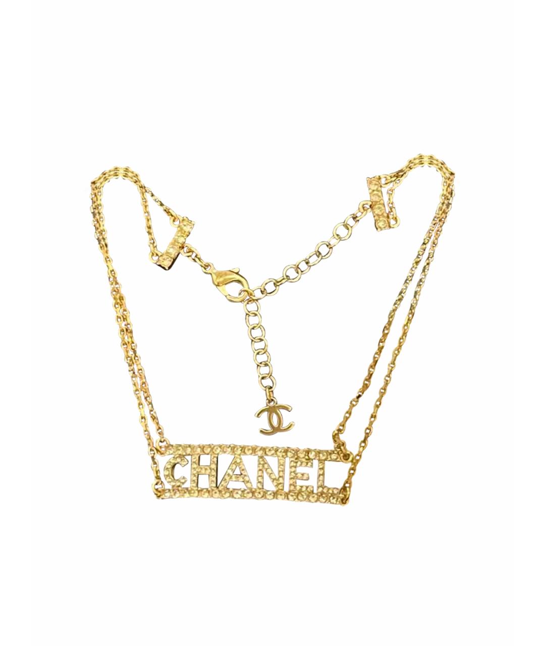 CHANEL Золотое металлическое колье, фото 1