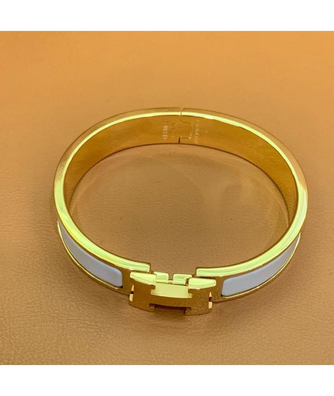 HERMES Золотой металлический браслет, фото 5