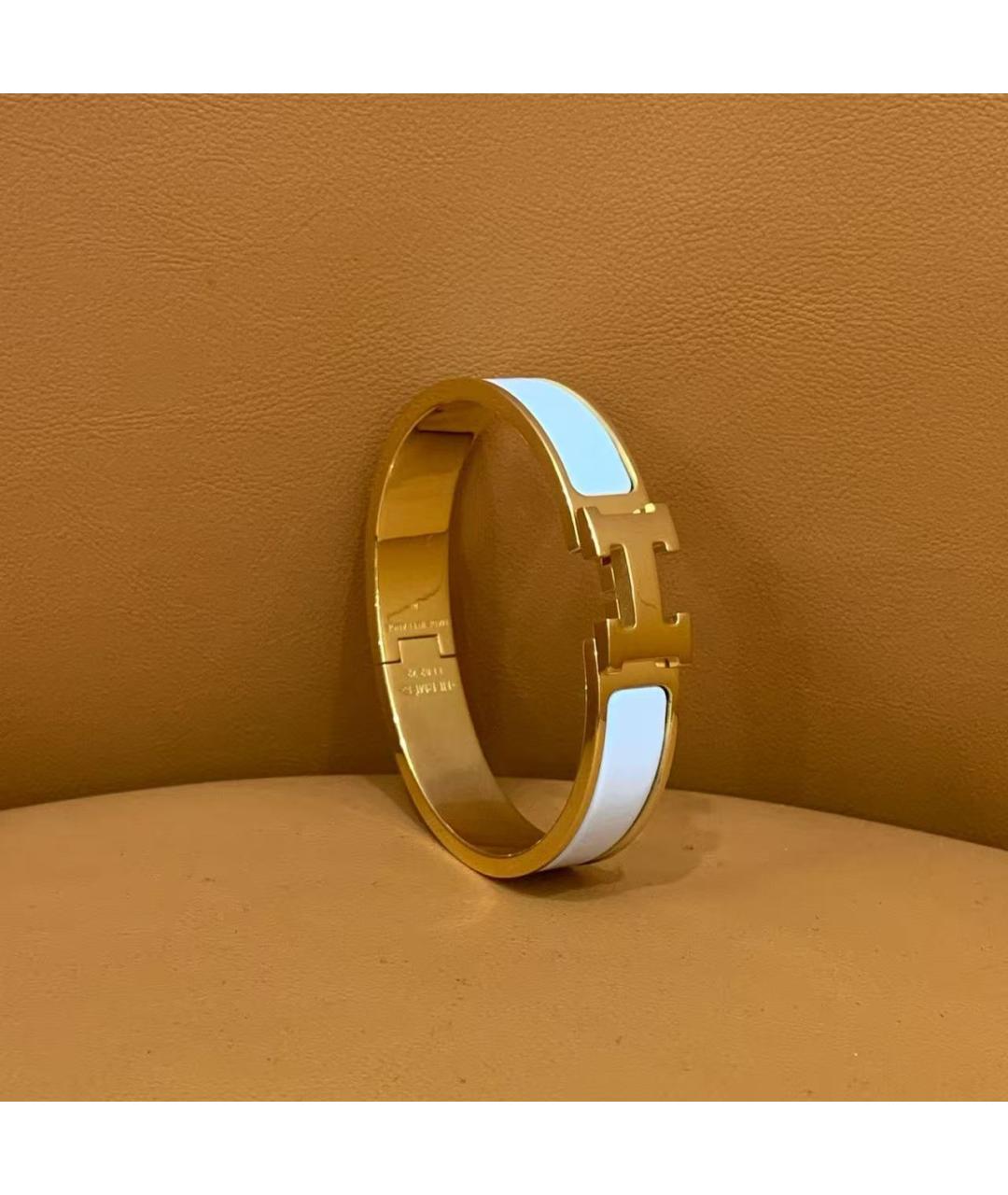 HERMES Золотой металлический браслет, фото 3