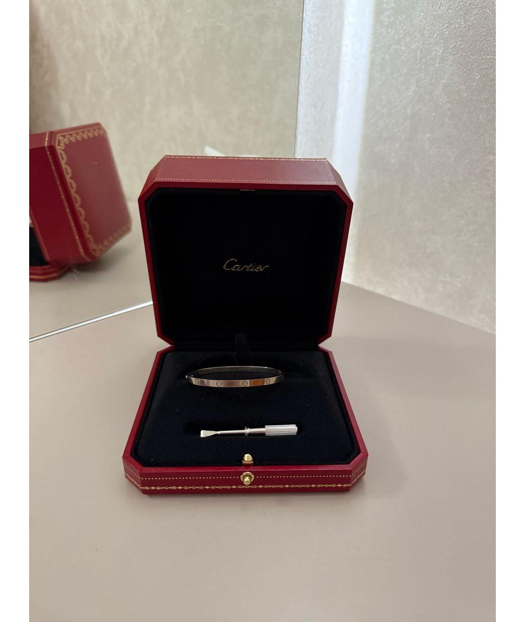 CARTIER Серебрянный браслет из белого золота, фото 2