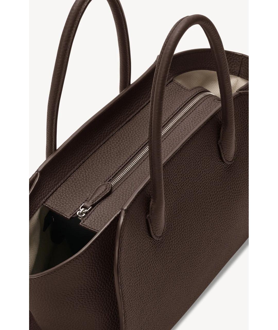 THE ROW Коричневая кожаная сумка с короткими ручками, фото 2