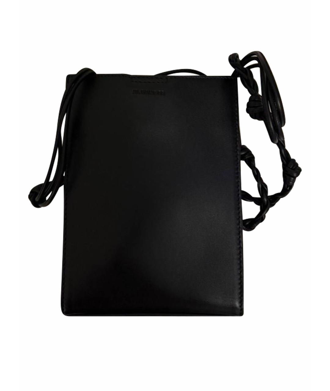 JIL SANDER Черная кожаная сумка на плечо, фото 1